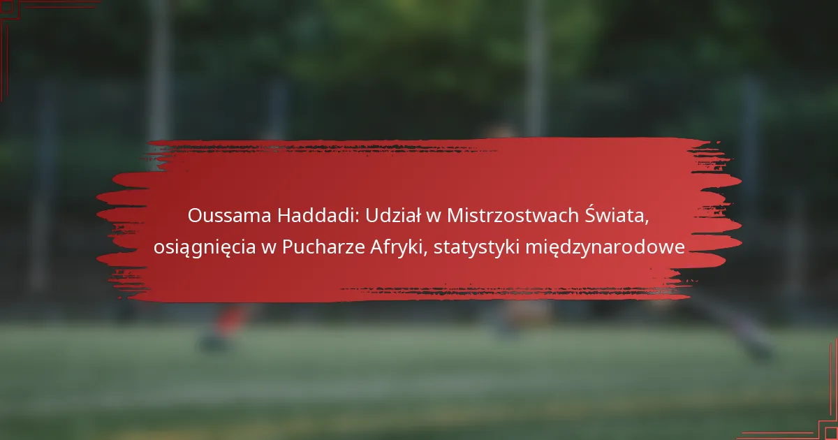 Oussama Haddadi: Udział w Mistrzostwach Świata, osiągnięcia w Pucharze Afryki, statystyki międzynarodowe