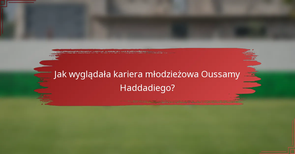 Jak wyglądała kariera młodzieżowa Oussamy Haddadiego?